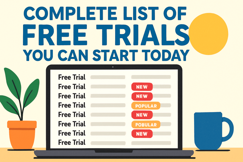 Complete List of Free Trials to Start Today